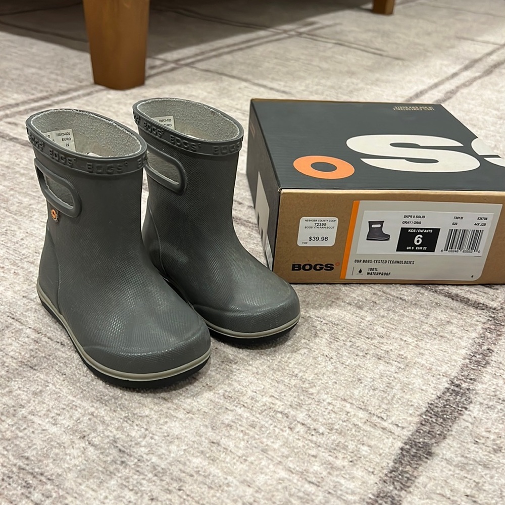 Bogs SKIPPER II SOLID gray rain boots